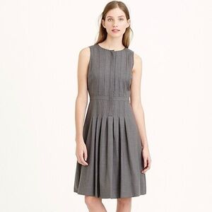 J. Crew Sleeveless Pleated Gray Dress